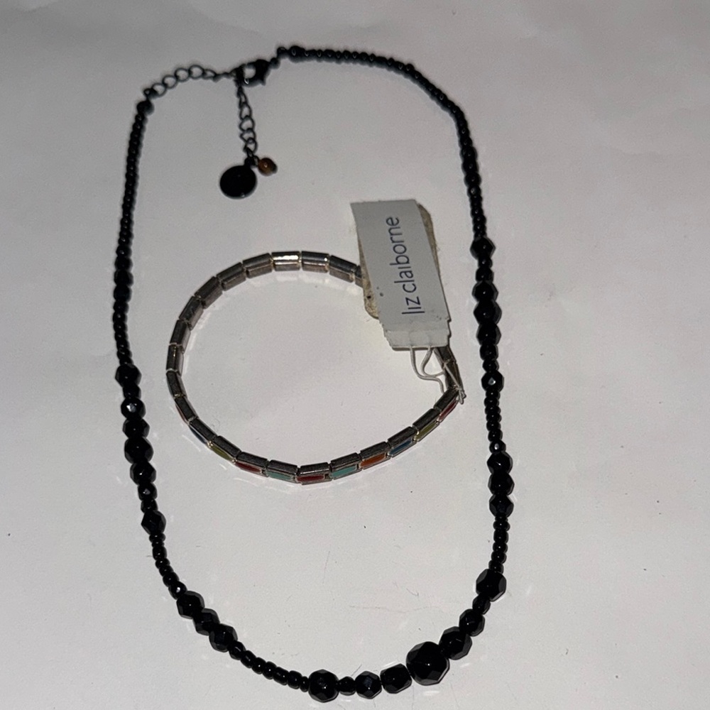 Liz Claiborne Black and Silver Jewelry Set